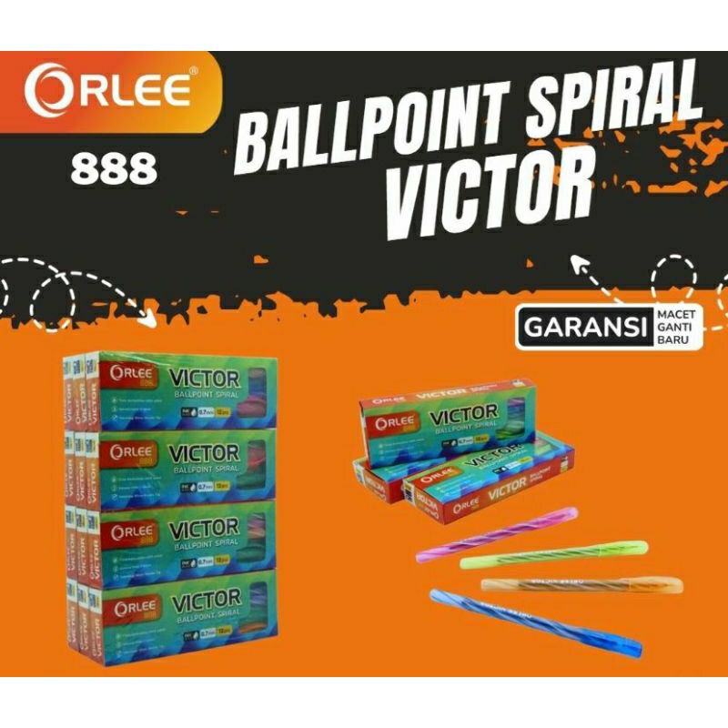 

( 12 pc ) Ballpoint spiral Orlee Victor 888 0.7
