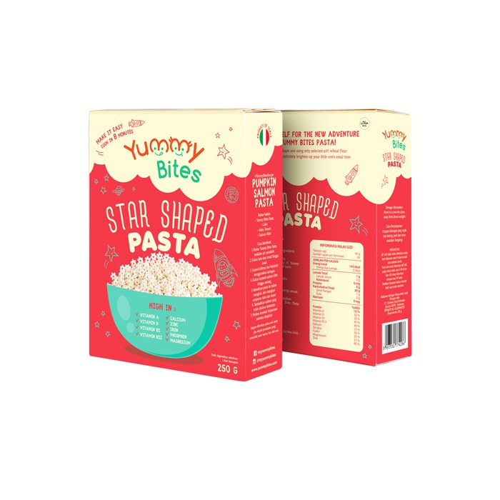 Yummy Bites Star Shaped Pasta / Makanan Bayi 7m+ - 250g