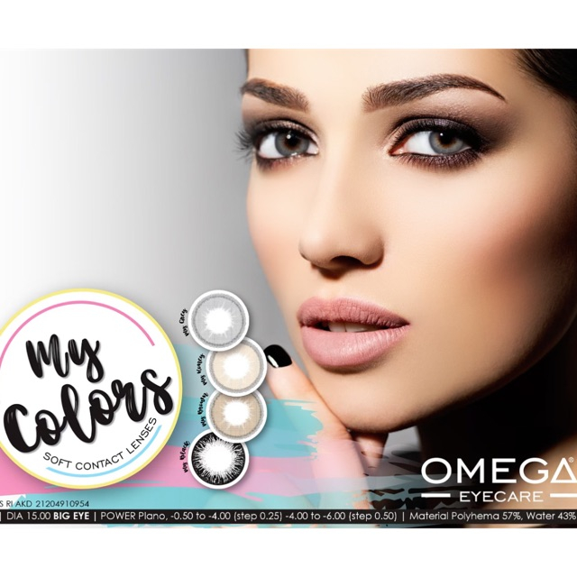 PAKET SOFTLENS MY COLORS BY OMEGA 15MM + CAIRAN X2 60ML + PINSET + FREE LENCASE