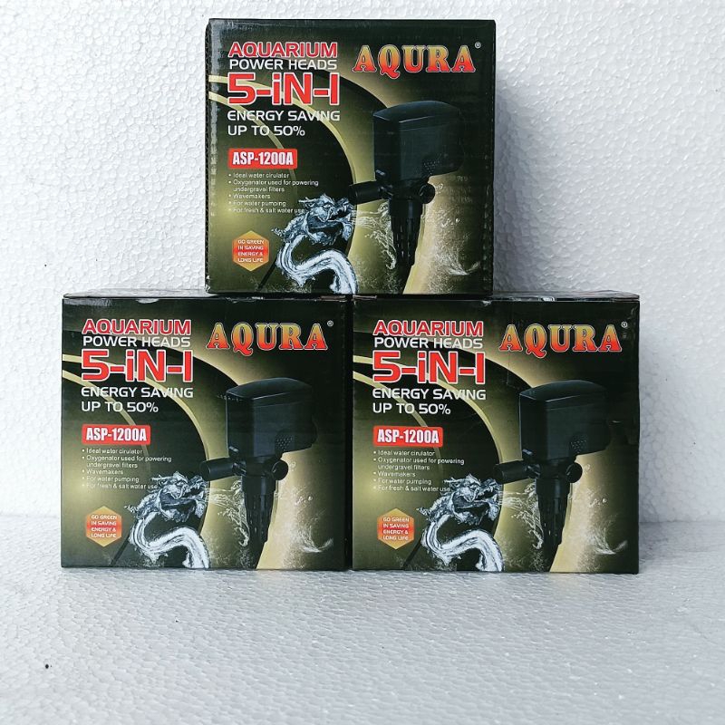 AQURA ASP 1200 A mesin pompa filter celup akuarium ph power heads aquarium waterpump kolam lph water pump