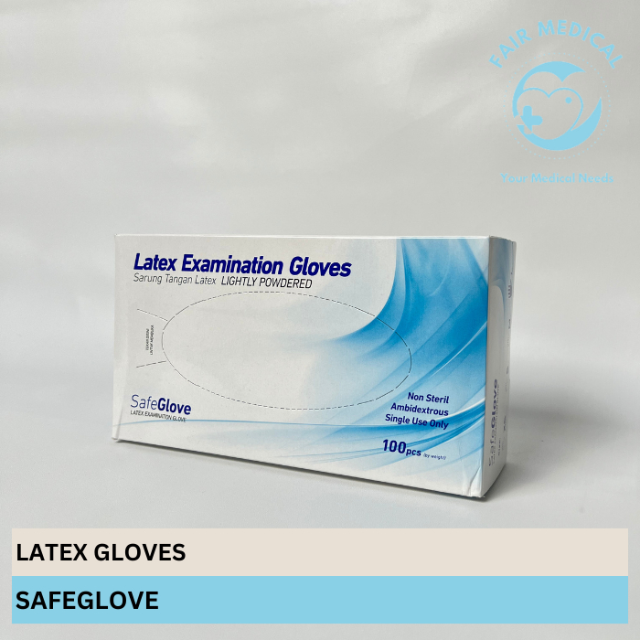 Handscoon Latex Safeglove sarung tangan medis sekali pakai