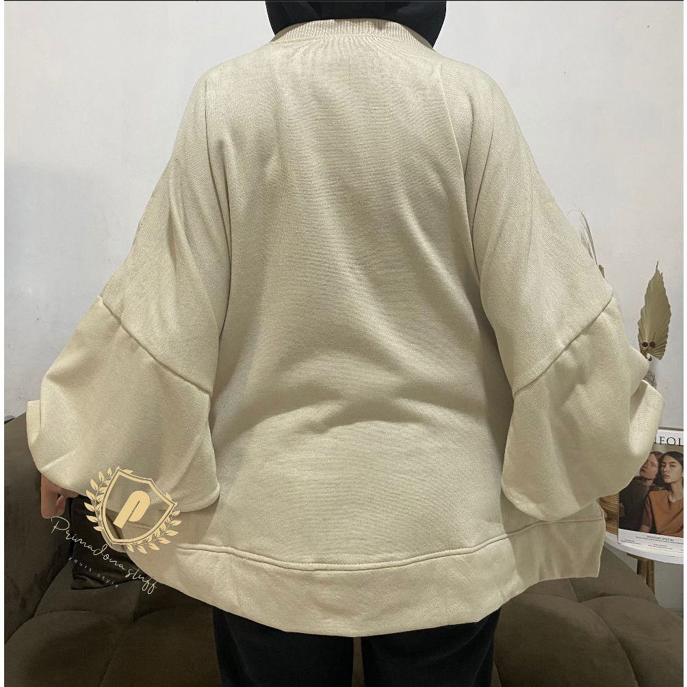 Blouse wanita Lengan panjang jumbo Oversize Lengan Balon Atasan Wanita Bigsize Korean Style XXXL