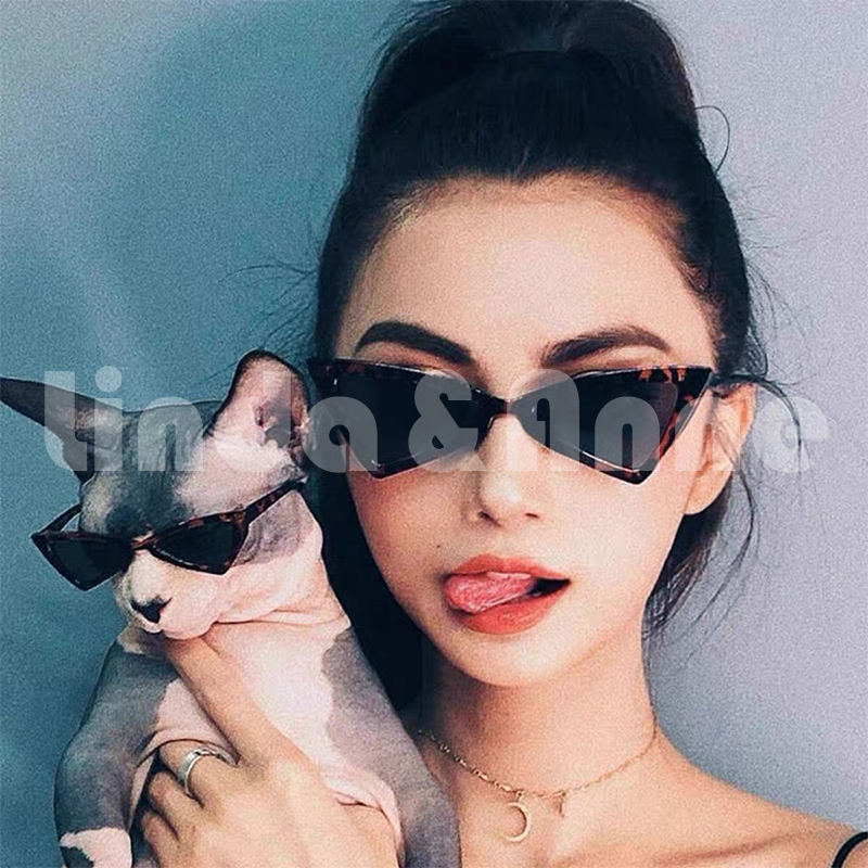 Kacamata Hitam Unisex Pria dan Wanita Cat Eye Bentuk Segitiga Trendy Sunglasses Fashion Import