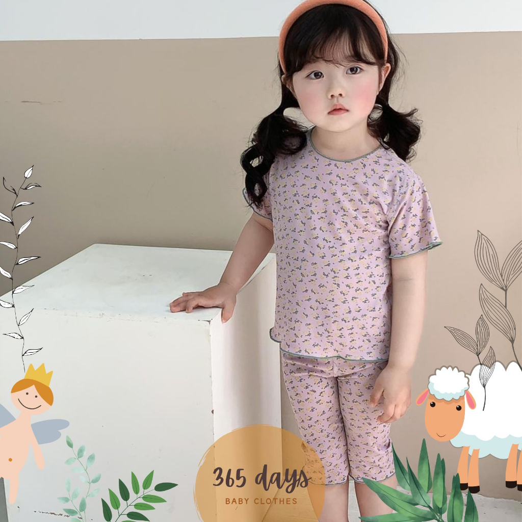 setelan baju anak HARGA GROSIR !!! set warna pink cherry PENDEK baju tidur  impor bahan adem