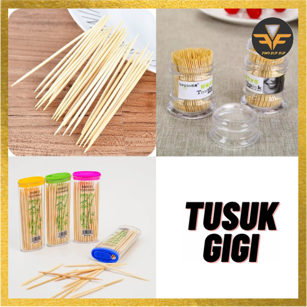 Tusuk Gigi Premium isi 50 / 100 / 150 dengan Wadah Tempat Travel Box Praktis Toothpick Portable Box Tusuk Gigi Bamboo Serbaguna TERMURAH TERLARIS