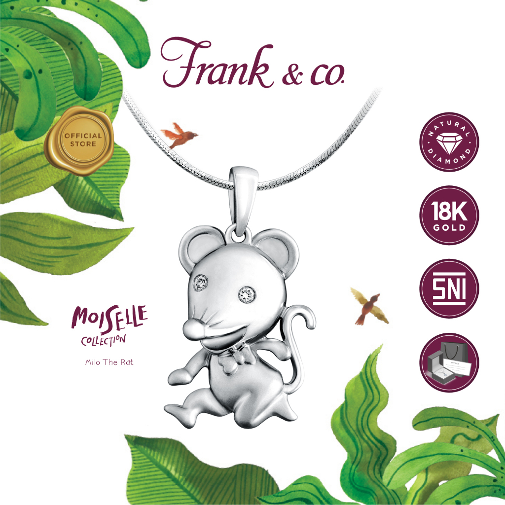 Frank & co. Moiselle Milo The Mouse Pendant - White Gold