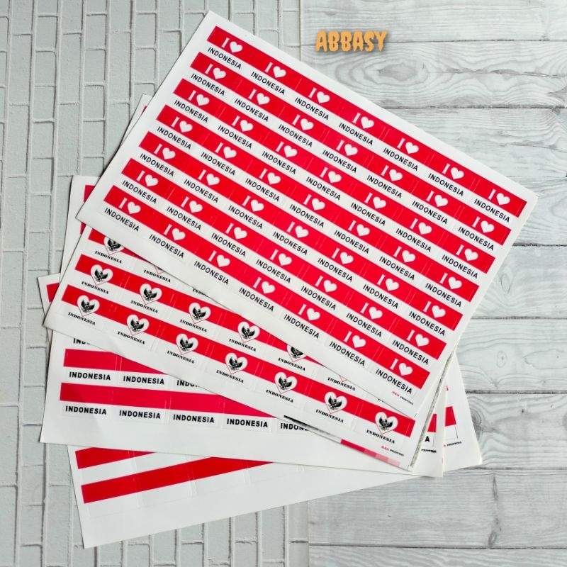 

Stiker Pipi HUT RI bendera Merah putih / StiKer kemerdekaan indonesia ( perlembar isi 49 pcs )