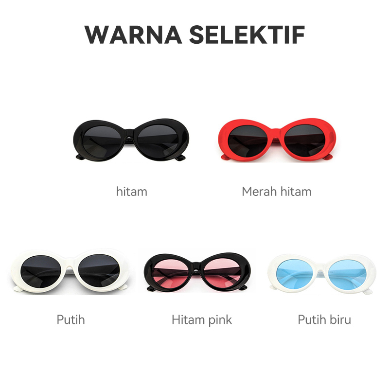 Sunglasses Trendy Kacamata Hitam Bentuk Oval Kekinian Pria dan Wanita Fashion Import