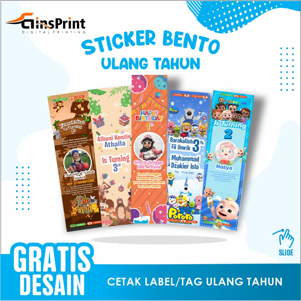 

Stiker bento ulang tahun/ label bento ulang tahun/custom label bento ulang tahun