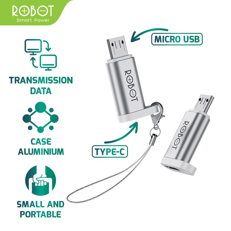 OTG ROBOT RT-OTG01 CONNECTOR TYPE C TO MICRO USB KONECTOR PERANGKAT TYPE C KE MICRO USB