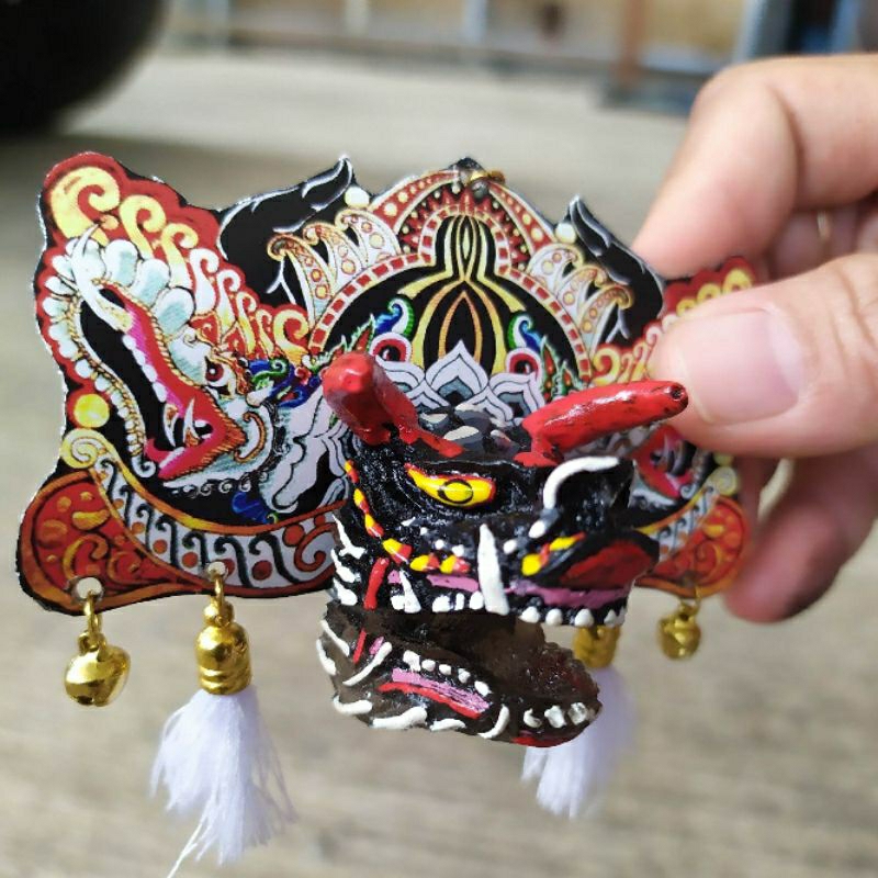 barongan mainan DEVIL PUTIH gantungan kunci souvenir reog jawa timur