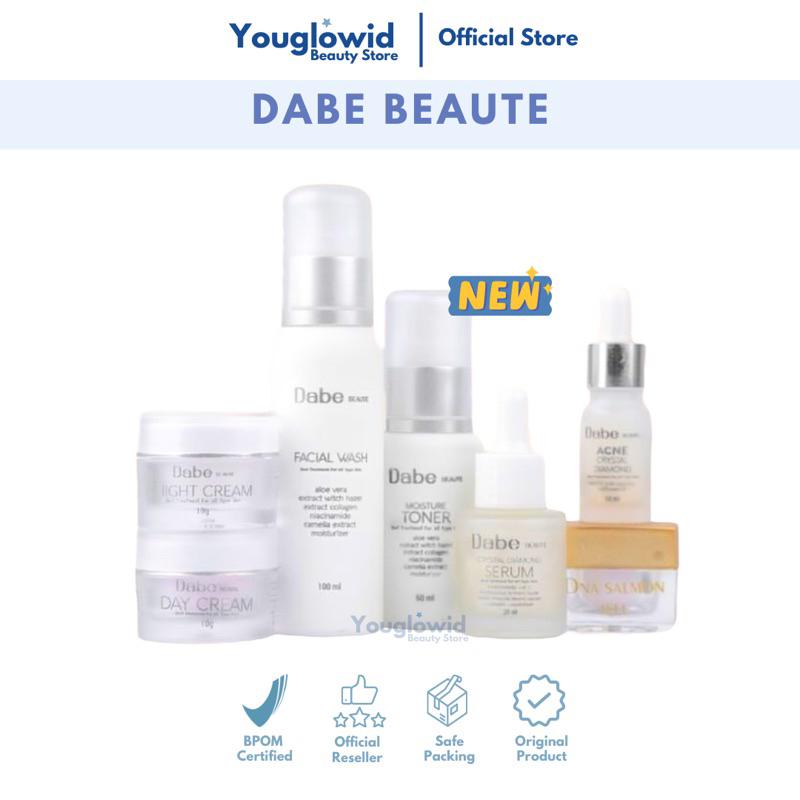 【Official Seller】DABE BEAUTE Paket Wajah Luxury Glowing Acne | Serum Acne Chrystal Diamond | Skincare Semua Jenis Kulit