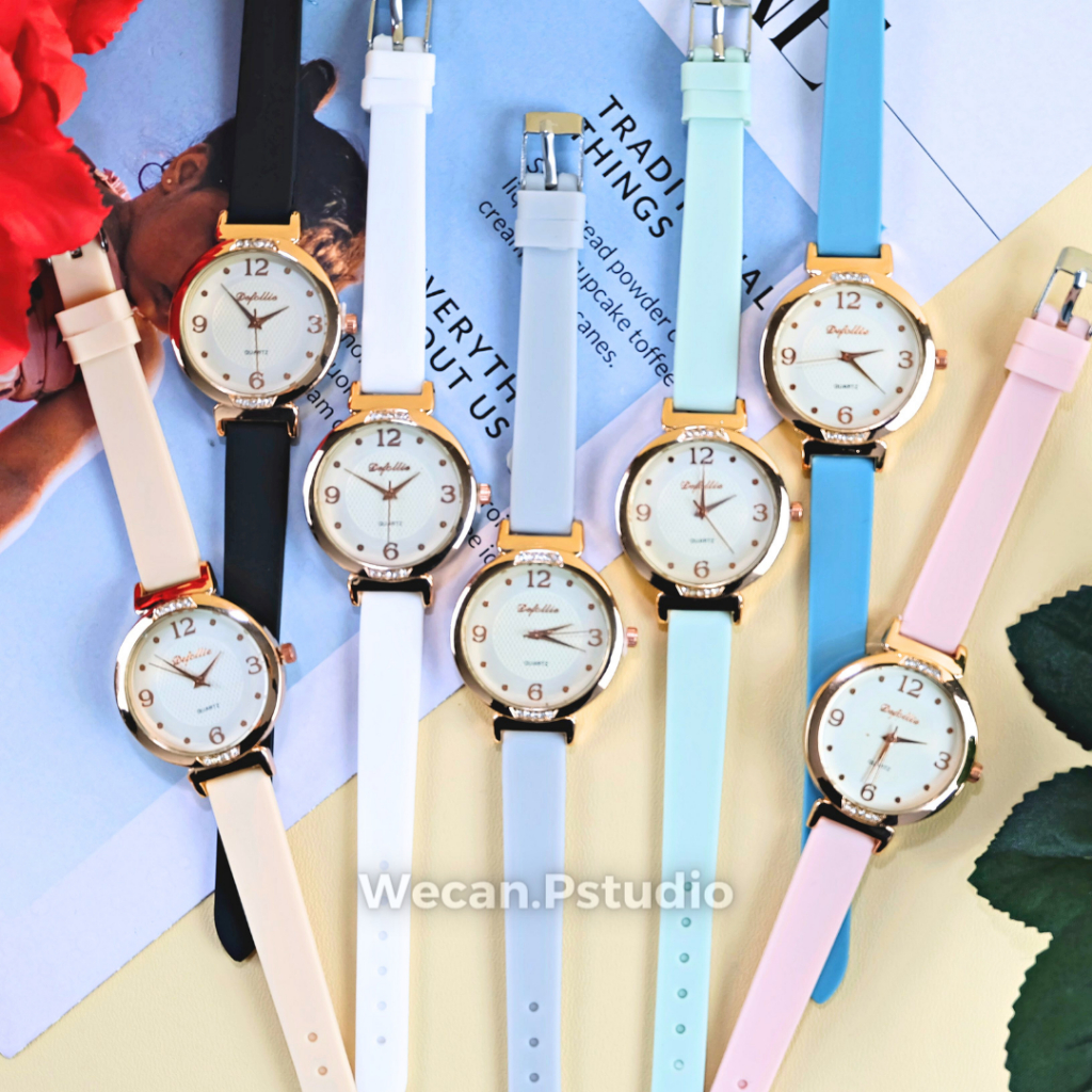 JAM TANGAN WANITA ROYAL FASHION KEKINIAN DIAMOND TERMURAH TALI KARET PREMIUM