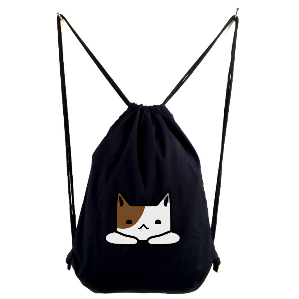 Stringbag Full Colour Kucing melamun cat Ransel serut tas drawstring olahraga kampus kuliah kerja viral || Kiiyoomii ||