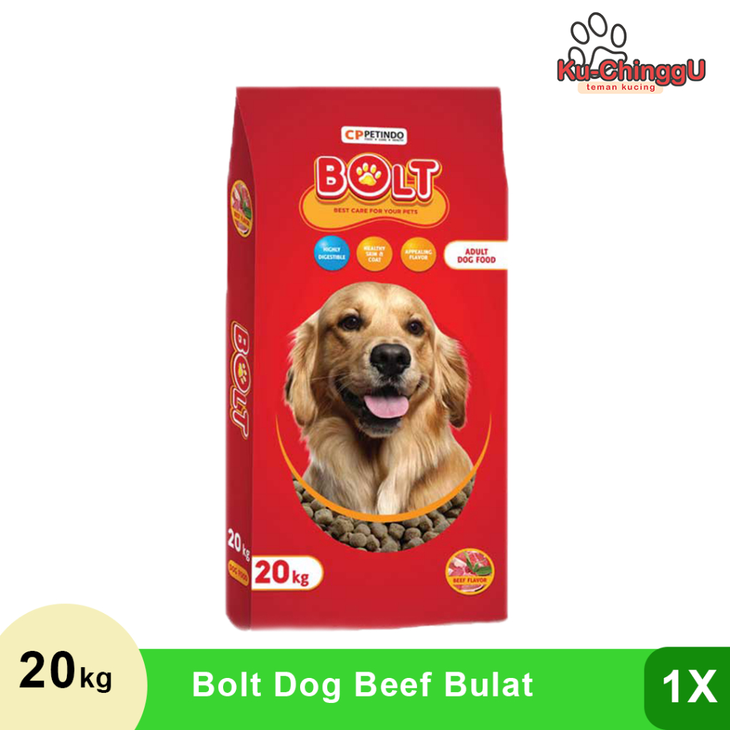 Bolt Dog Beef makanan anjing bolt bulat 20 kg