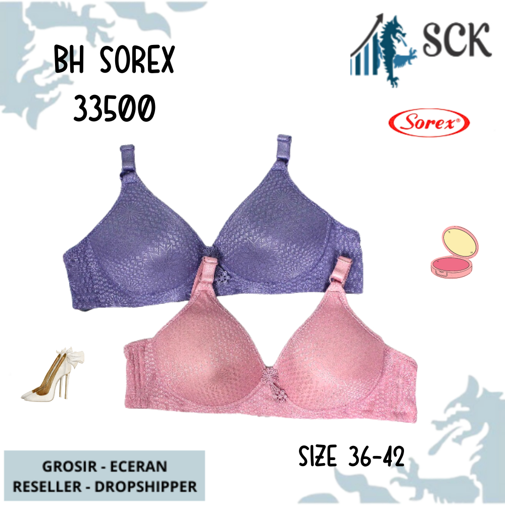 BH SOREX 33500 Busa Sedang Tanpa Kawat Kait 3 Setara Cup B-C / BH Busa Tipis