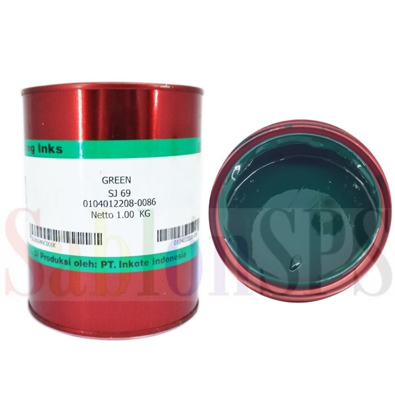 TINTA SABLON GELAS KACA/ BESI SJ 69 GREEN 1KG BASIS MINYAK SOLVENT