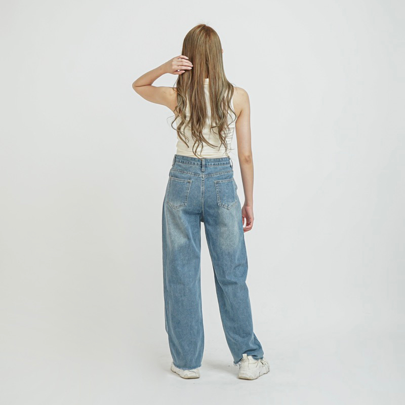 [LUXE.DLABEL] - Jeans 146 | Celana Panjang Highwaist Wanita Jeans Import Premium Quality Jeans Wanita Polos Ripped Jeans Highwaist Jeans Wanita Bangkok Skinny Jeans Highwaist Baggy Wideleg Jeans Kulot jeans Boyfriend Jeans Kargo Jeans Cargo jeans BKK