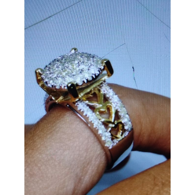 cincin cewe ikat perak full berlian eropa asli free memo