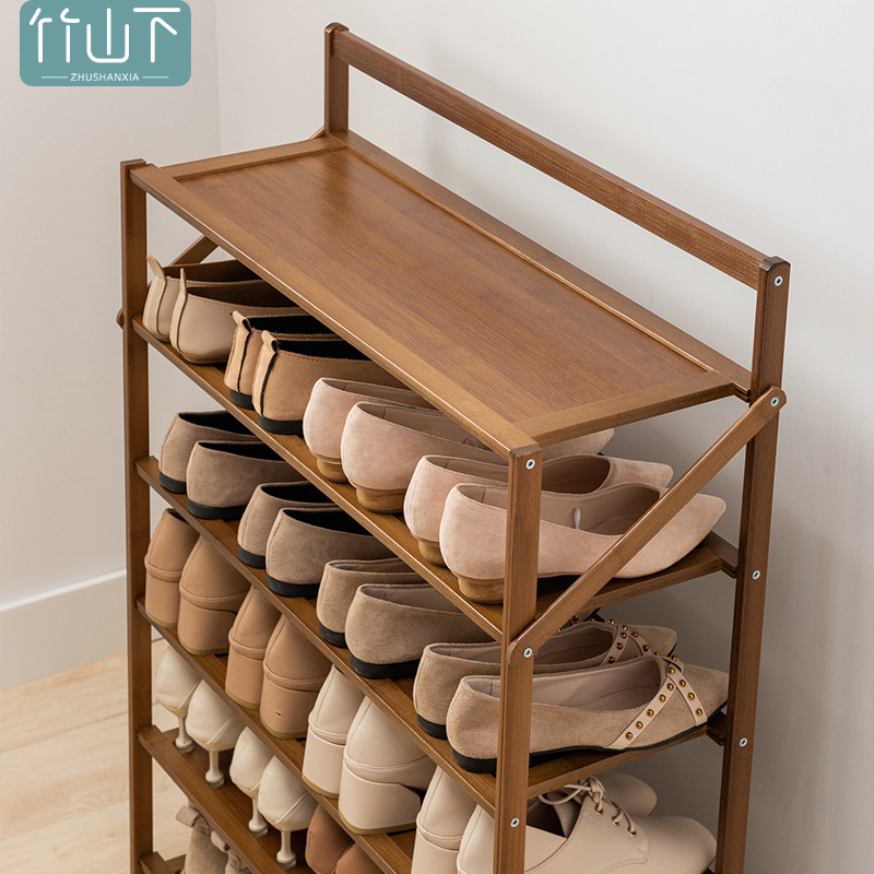 Rak Sepatu Kayu 6 Tingkat Portable Susun Shoes Rack