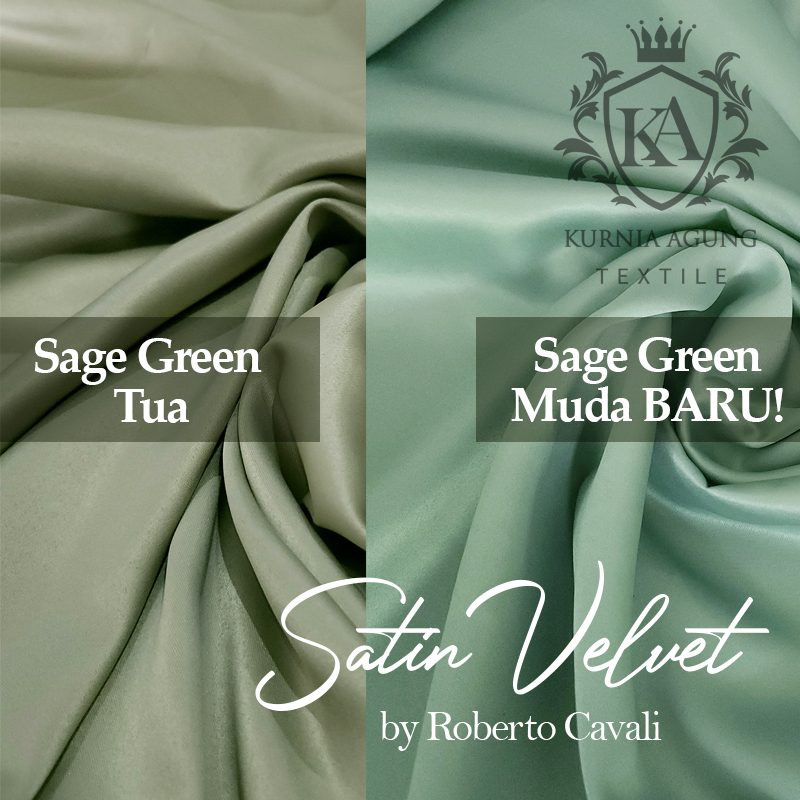 Kain SATIN VELVET Per ROLL X 150CM LEBAR PREMIUM by Roberto Cavali