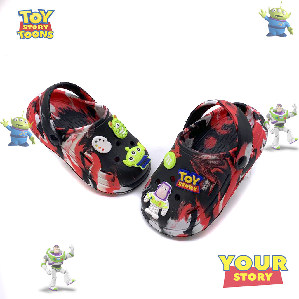 Sandal Baim Anak Stiker Toy Motif Loreng Lucu Kekinian Tali Belakang Uk.20-31