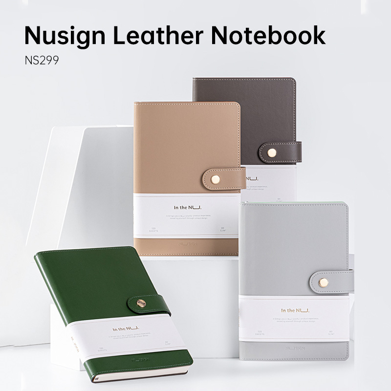 Nusign Leather Cover Notebook / Buku Catatan Tulis / Diary / Agenda Sampul Kulit A5 120 Lembar Magnetic Lock NS299