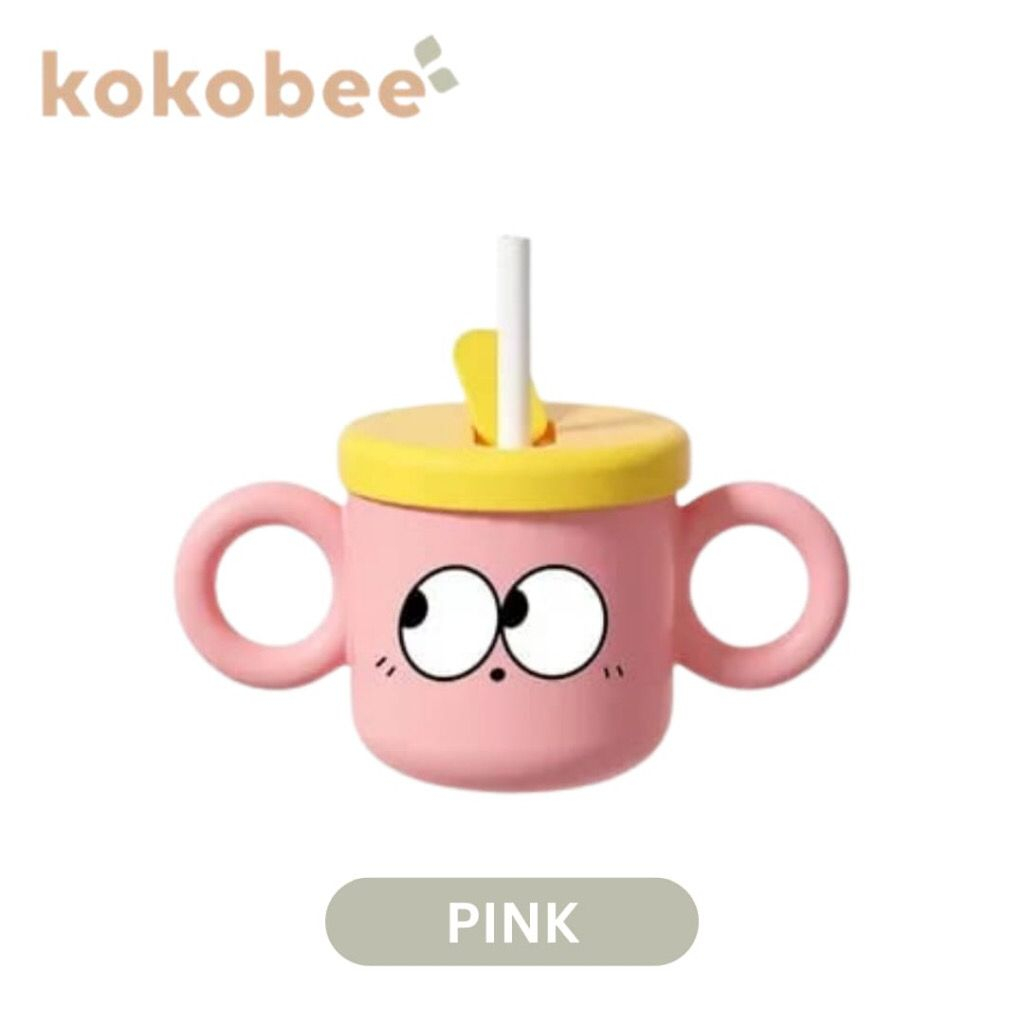 KOKOBEE - Toukie 2in1 Snack Cup and Milk Sippy Cup Baby With Straw (240ml) 6m+ / Leak proof / anti tumpah / mcoconi / cangkir bayi / cangkir lucu / gelas minum bayi / training cup / tempat snack bayi / peralatan makan bayi / grosir / dengan sedotanab