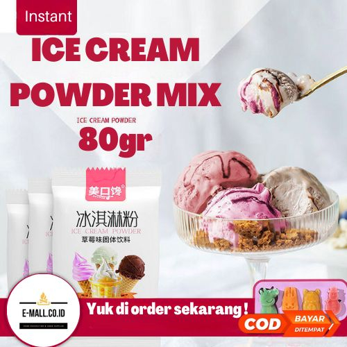 Bubuk soft Ice Cream Powder Mix ukuran 80gram isi 3pcs/ice cream/es krim/bubuk ice cream TERLARIS