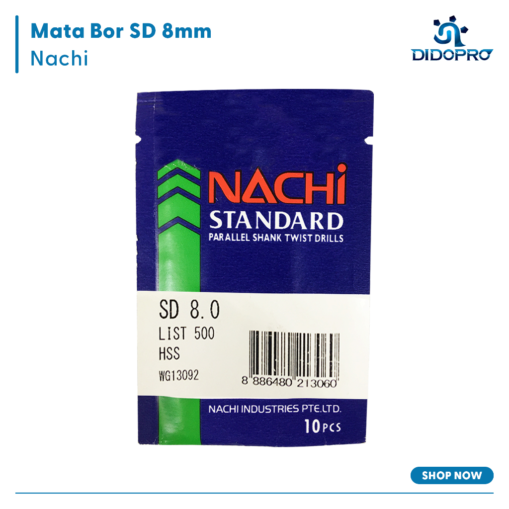 Mata Bor Besi 8 mm NACHI HSS Stainless / Mata Bor Stainless