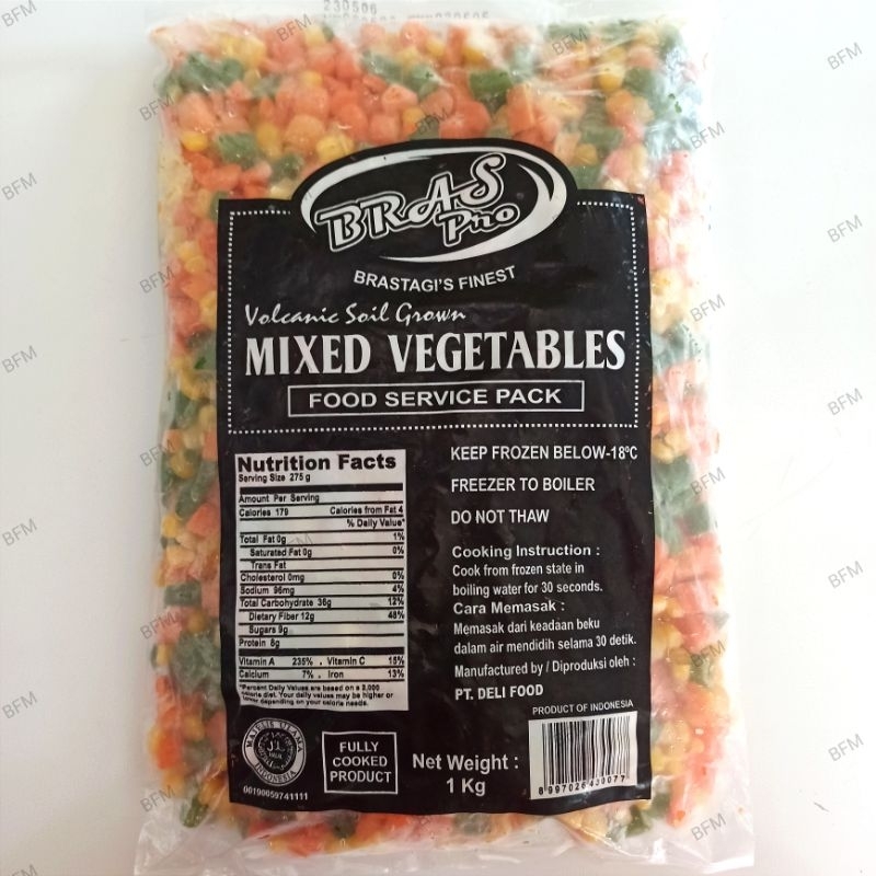 

Braspro Mix Vegetables 1000 Gr Food Service Pack