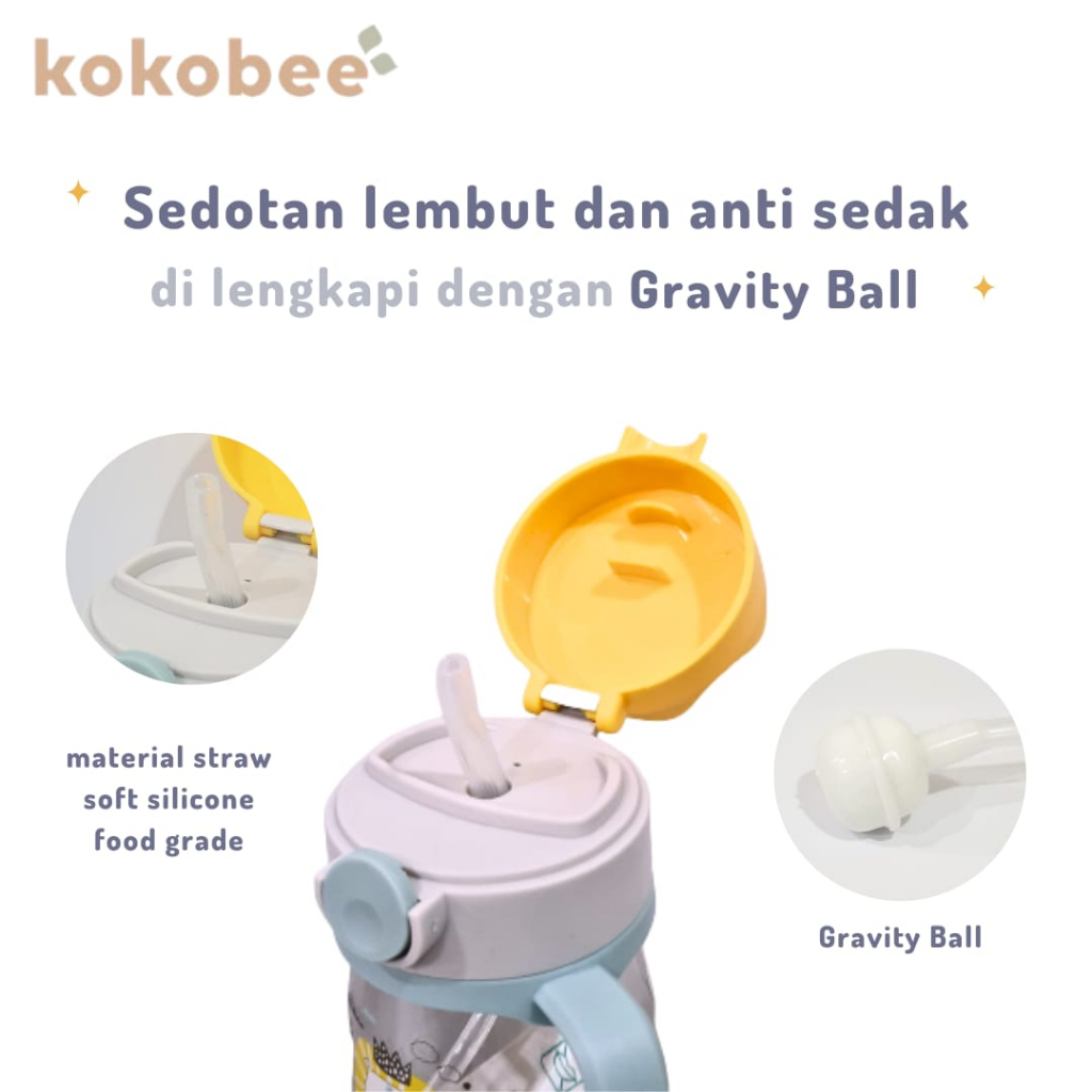 KOKOBEE - Toukie Crown Sippy Cup Tritan Bottle (240 ml) 6M+ / botol minum anak / dishwasher / coconi / bpa free / food grade / straw gravity ball / gelas bayi / anti tumpah / leak proof / grosir / gelas gagang bayi / mudah digenggam / travel