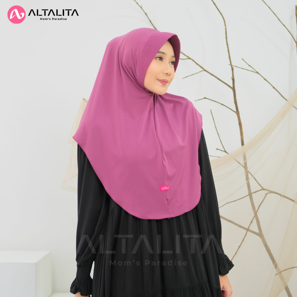 Altalita - Hijab Qanita Penguin Ukuran L Instan Jersey Premium Kerudung Bergo Hamidah Menutup Dada Terbaru Jilbab Sport Instant Cocok Untuk Sekolah Olahraga Volly Futsal Badminton dan Sehari-Hari