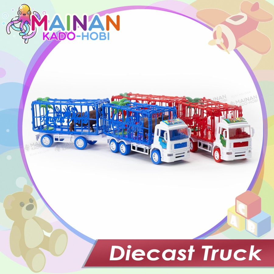 HADIAH IDUL FITRI MAINAN ANAK MINIATUR DIECAST TRUK KARAKTER ANIMAL