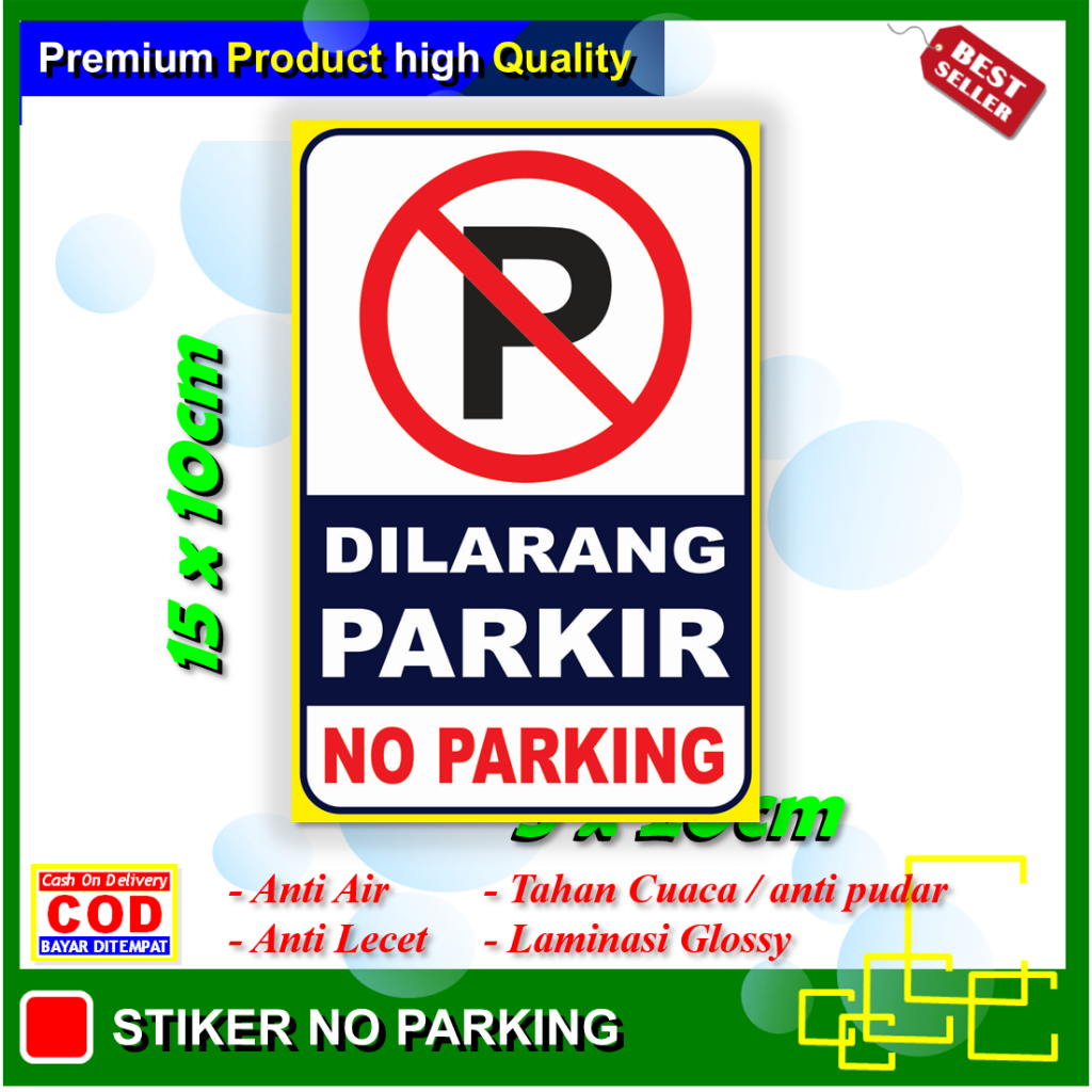 

Stiker dilarang parkir sticker no parking area toko rumah