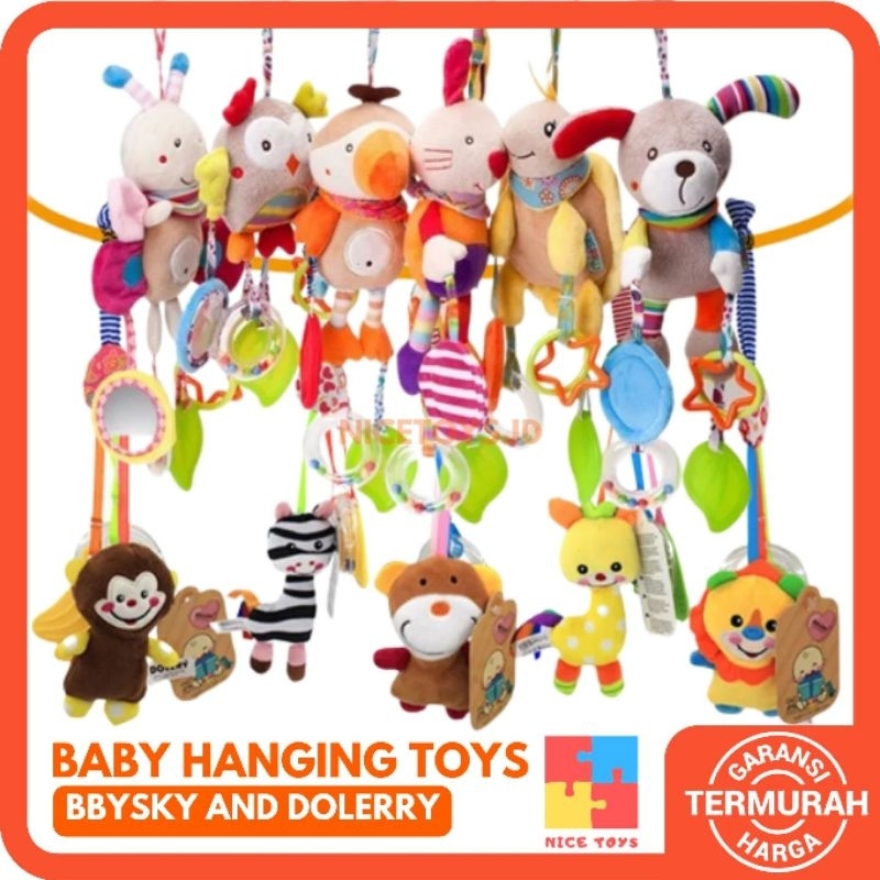 Baby Hanging Toys BBSKY and Dolery Doll Rattle Bayi Rattle Baby Boneka Bayi Mainan Bayi Gantung Boneka Newborn Mainan Newborn Mainan Sensorik Bayi