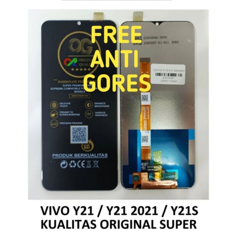 Lcd Torchscreen Hp Fullset Vivo Y21 / Y21 2021 / Y21S. Original Super Quality. Free Dus Packing & Bu