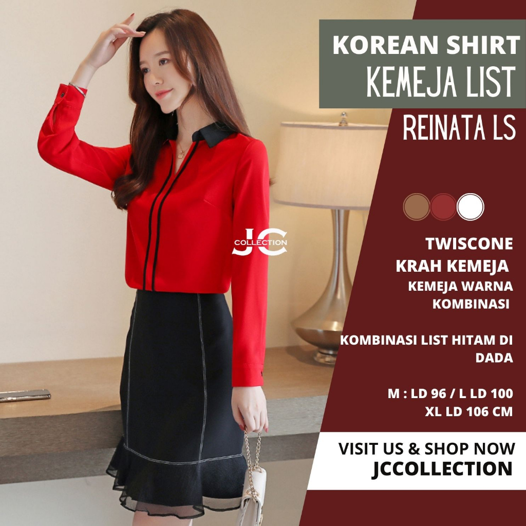 Blouse Wanita Variasi List Reinata  - JCCollections