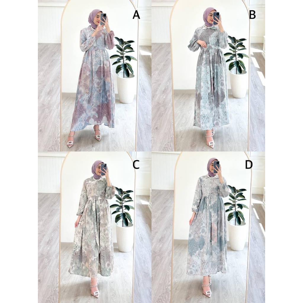 CHANDIKA MAXI PART 2 - Dress Free BELT / Dress Motif Bunga / Dress Dewasa