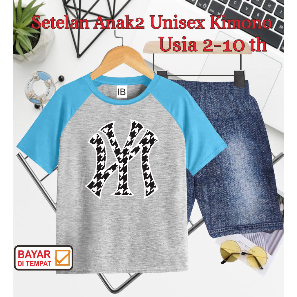 ((IB))SETELAN ANAK2 UNISEX KIMONO SEMI JEANS/NY DIGITAL SABLON