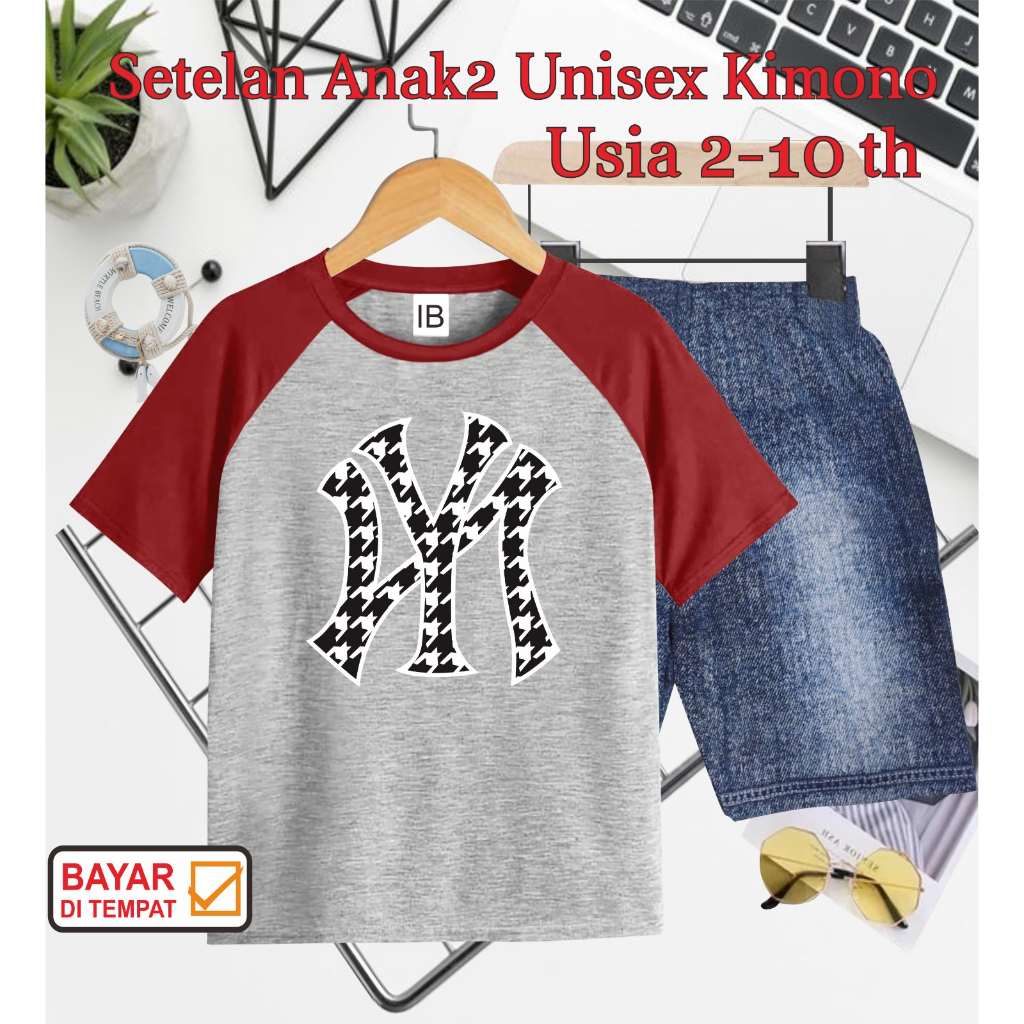 ((IB))SETELAN ANAK2 UNISEX KIMONO SEMI JEANS/NY DIGITAL SABLON