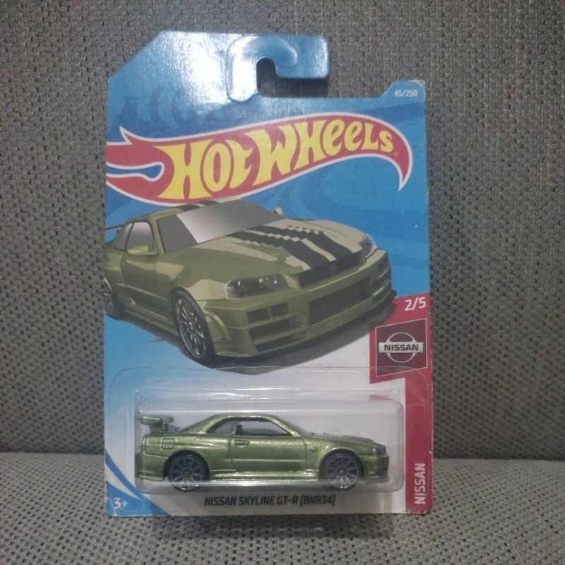 Hotwheels Nissan Skyline GT-R R34 hijau japan sticker