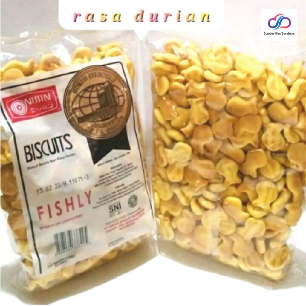 

Nissin Fishly Durian 300 gram Perpaduan Rasa Vanilla dan Durian Biskuit Kering Nissin Stik Durian