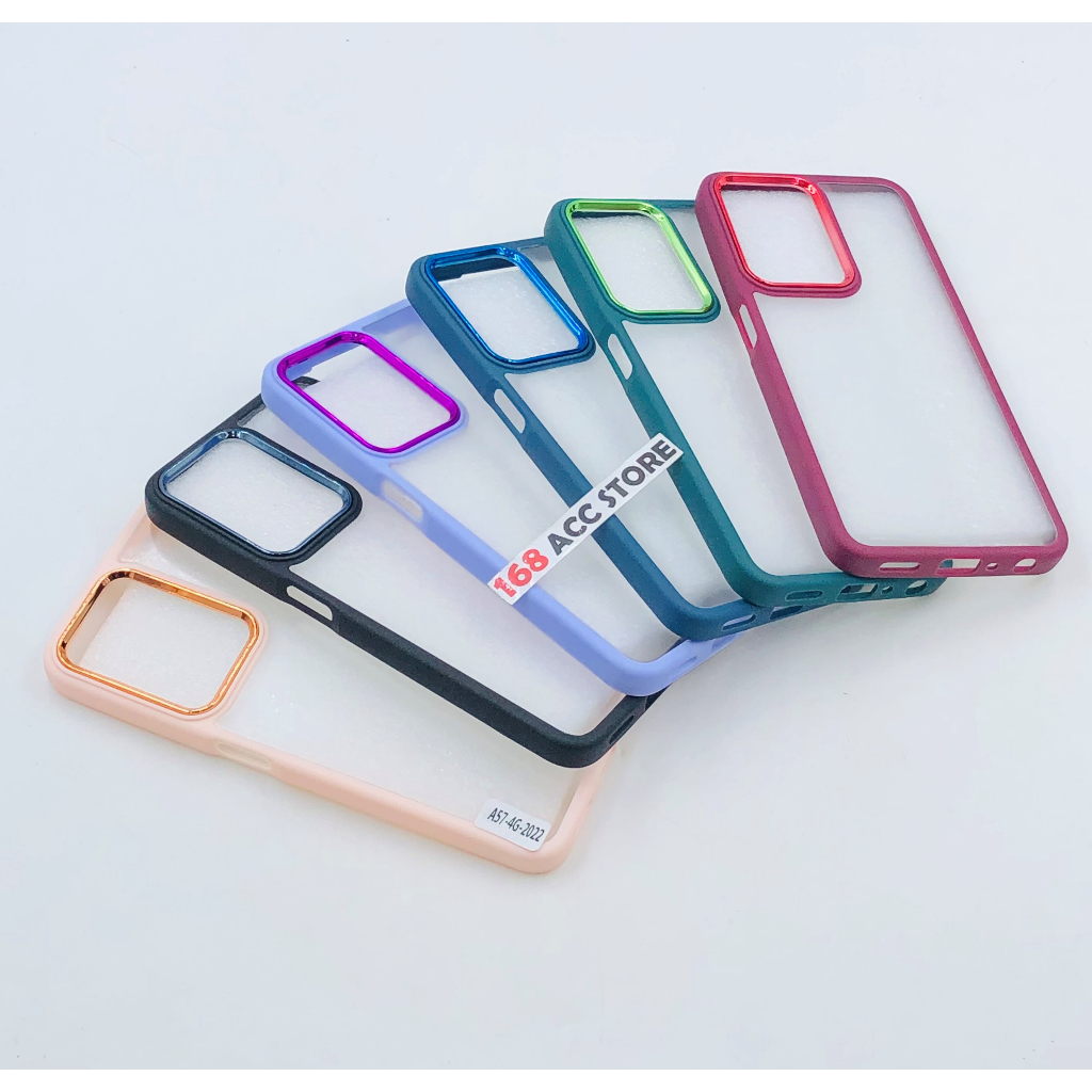 CASE OPPO A57 2022 / HARDCASE OPPO A57 2022 MACARON LIST CHROME