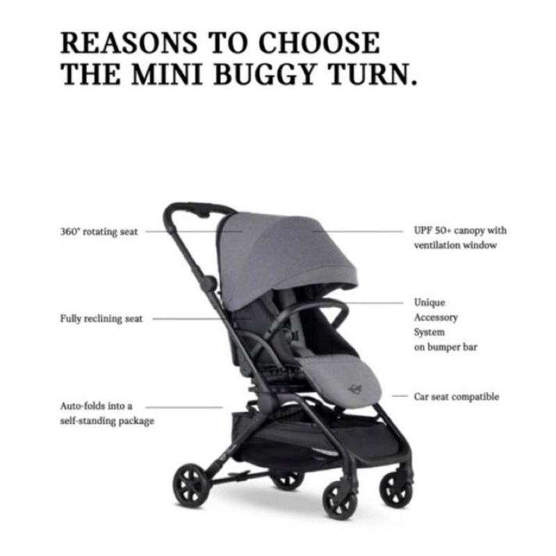 (BEST SELLER) EASYWALKER MINI BUGGY TURN STROLLER - STROLLER BAYI (Easy Walker) KOREAN VERSION / newborn stroller sampai 22kg / autofold / stroller travelling / original / compact / berputar 360 derajat / stroller 2 arah / hadap luar / hadap orangtua