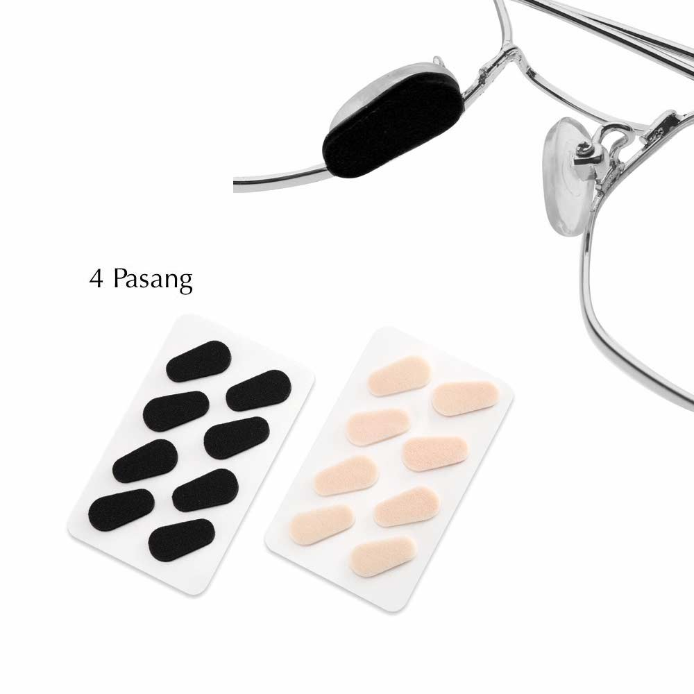 8 Pcs Stiker [ Cream ] Kacamata Penyangga Hidung Pencegah Turun - Non Slip Spons - Nose Pad Model H