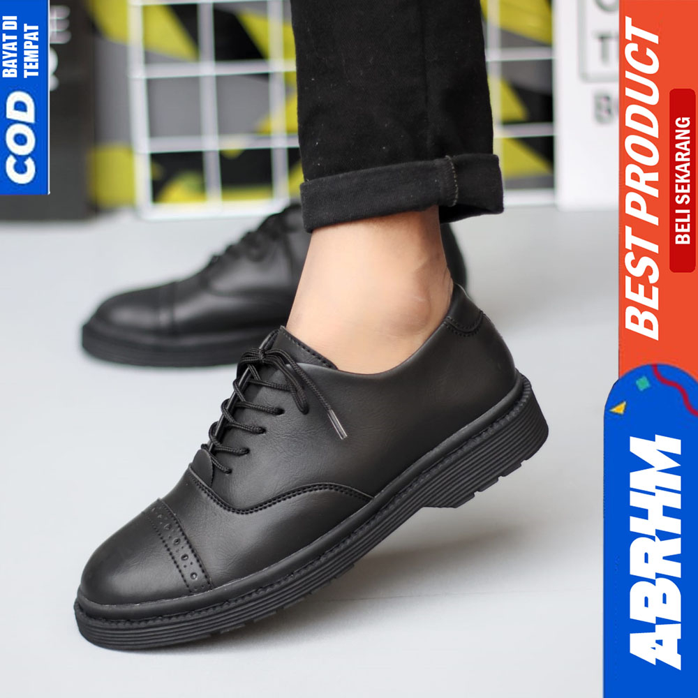 ABRHM Sepatu Docmart Pantofel Formal Hitam Kerja Pria