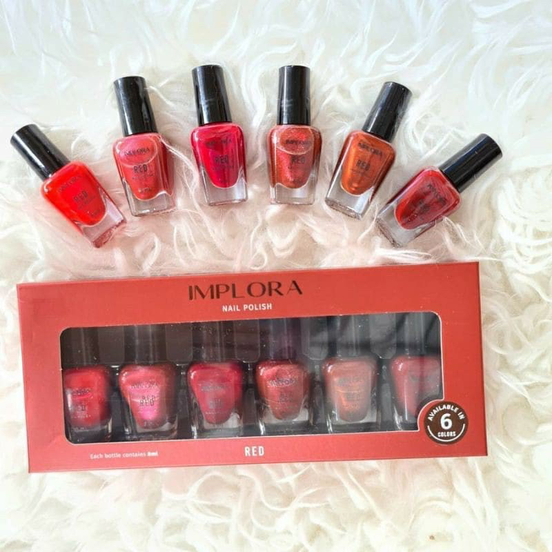 KUTEK IMPLORA RED BPOM CAT KUKU WARNA MERAH NON PEEL OFF