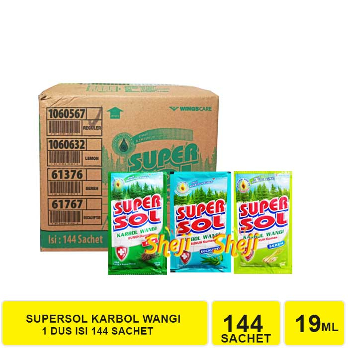 1 DUS ISI 144 SACHET SUPERSOL 19ML (KEMASAN Rp.500)