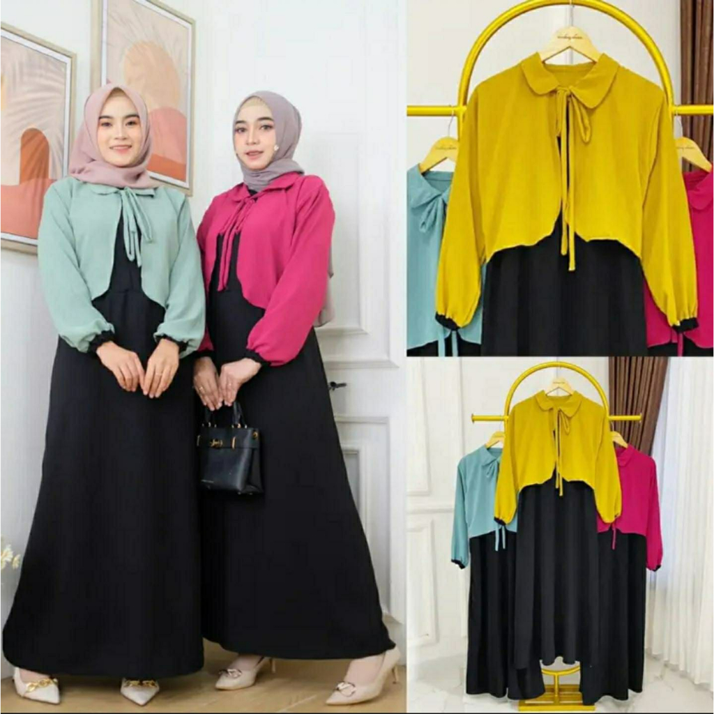 Janita Gamis Outer Crinkle Airflow Premium Dress Rompi Terbaru Baju Muslim Wanita Kekinian